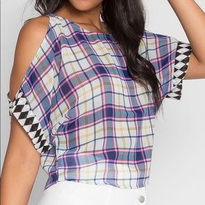 Plaid Sheer Shirt NWT Sz S